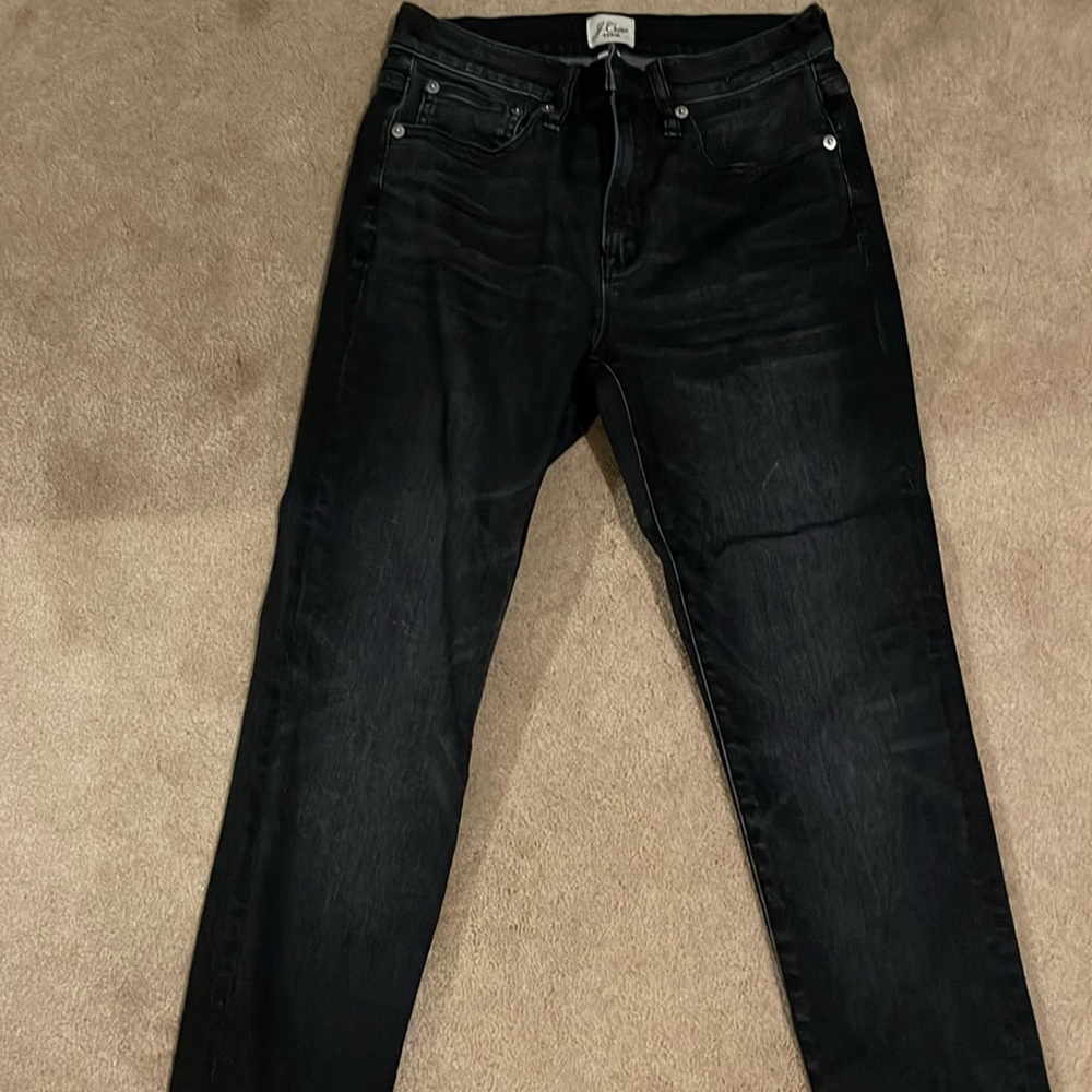 J Crew black washed skinny jeans